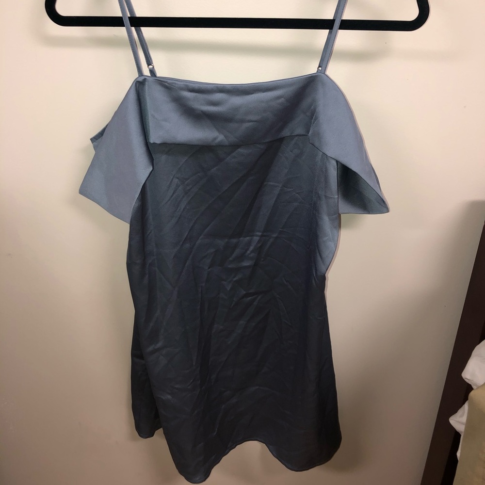 Light Blue Satin short dress